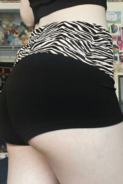 letter-print-bodycon-booty-shorts