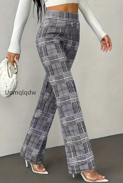 houndstooth-high-waist-slim-wool-wide-leg-pants