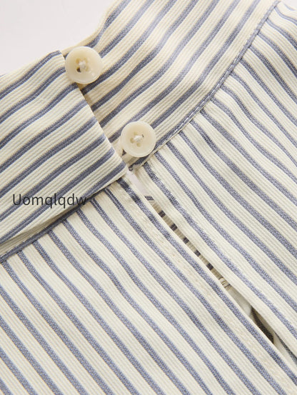 sleeveless-striped-high-neck-blouse