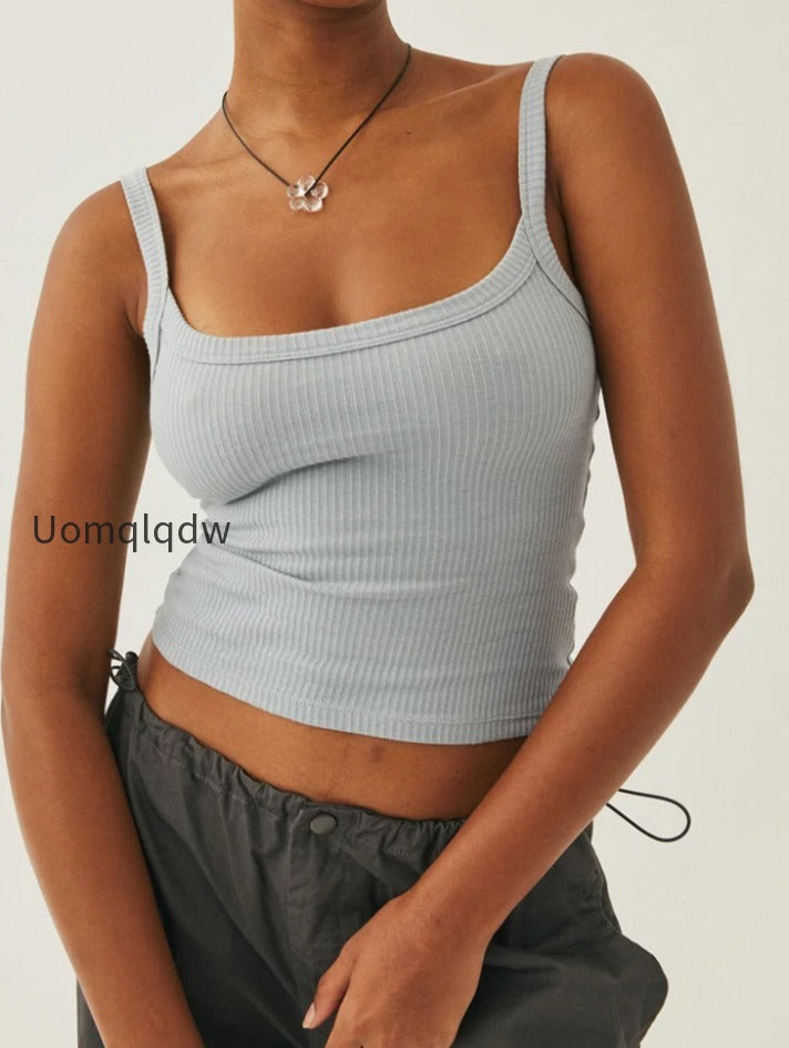 sleeveless-strap-ribbed-causal-cropped-top-summer-solid-o-neck-slim-fit-exposed-navel-mini-vest-2024-crop-top