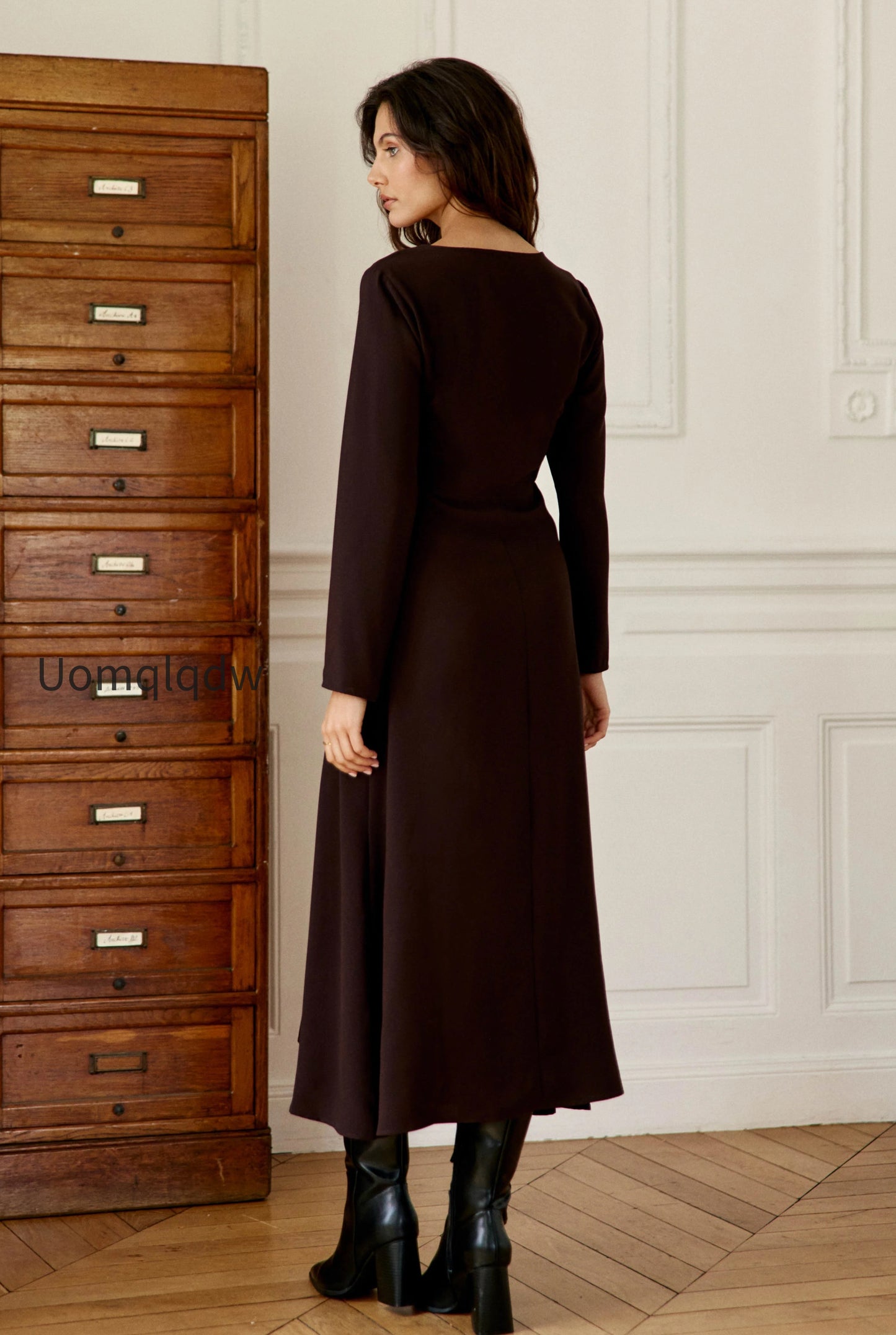robe-midi-asymetrique-marron-rosalou