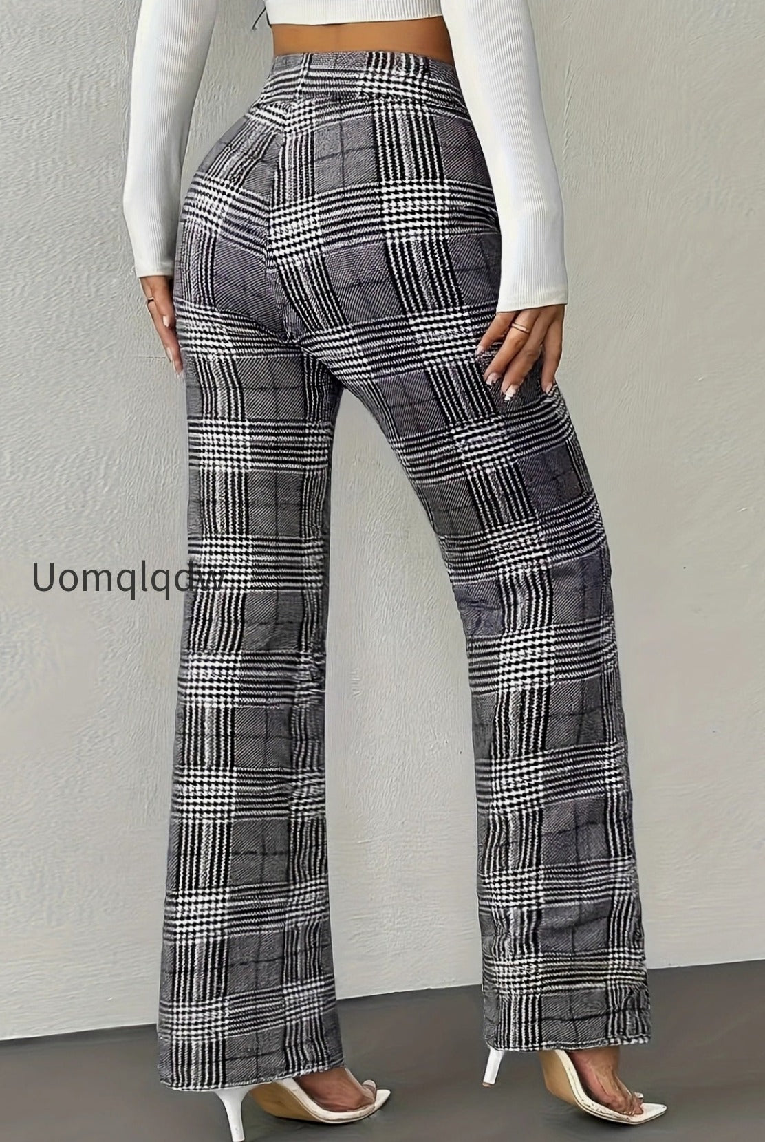 houndstooth-high-waist-slim-wool-wide-leg-pants