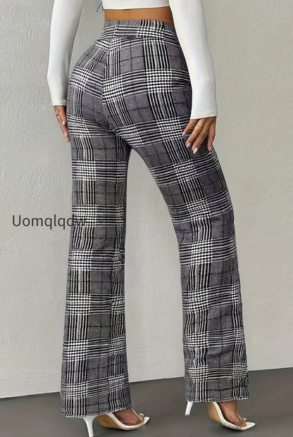 houndstooth-high-waist-slim-wool-wide-leg-pants