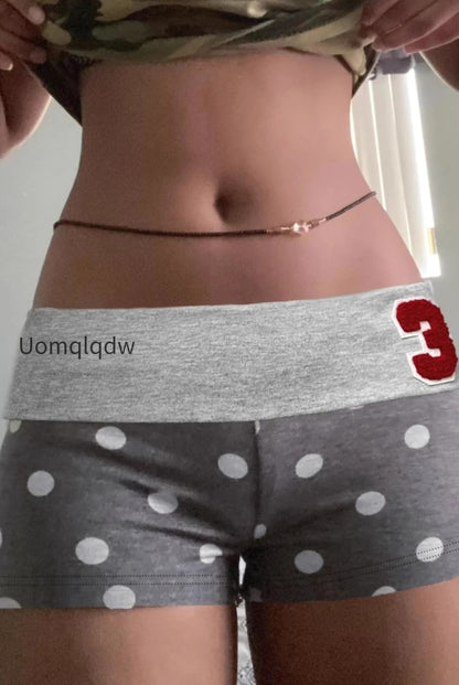 letter-print-bodycon-booty-shorts