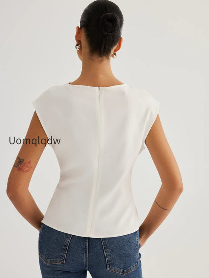 sleeveless-twisted-waist-blouse