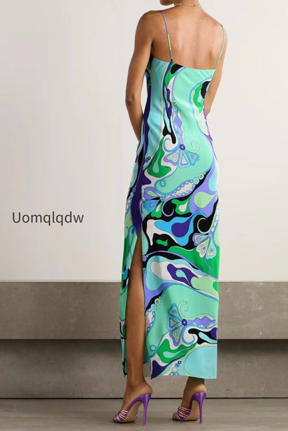sexy-printed-satin-cami-slit-silk-dress