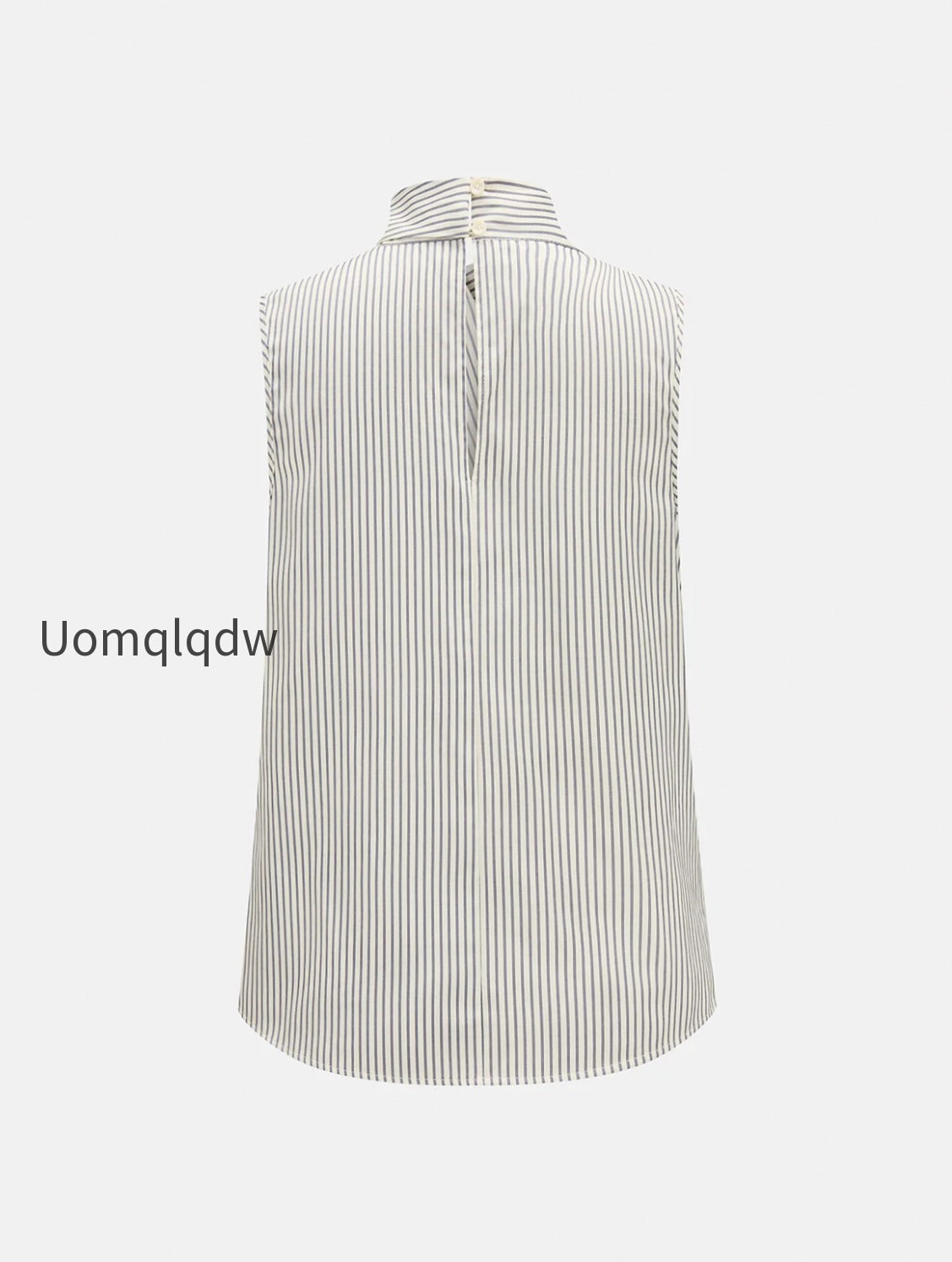 sleeveless-striped-high-neck-blouse