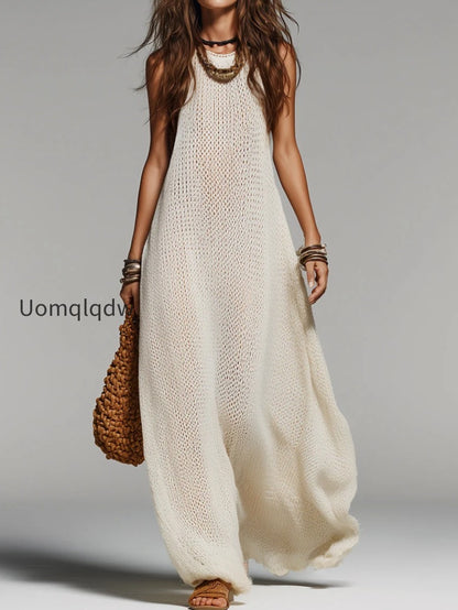 boho-round-neck-sleeveless-knitted-maxi-dress