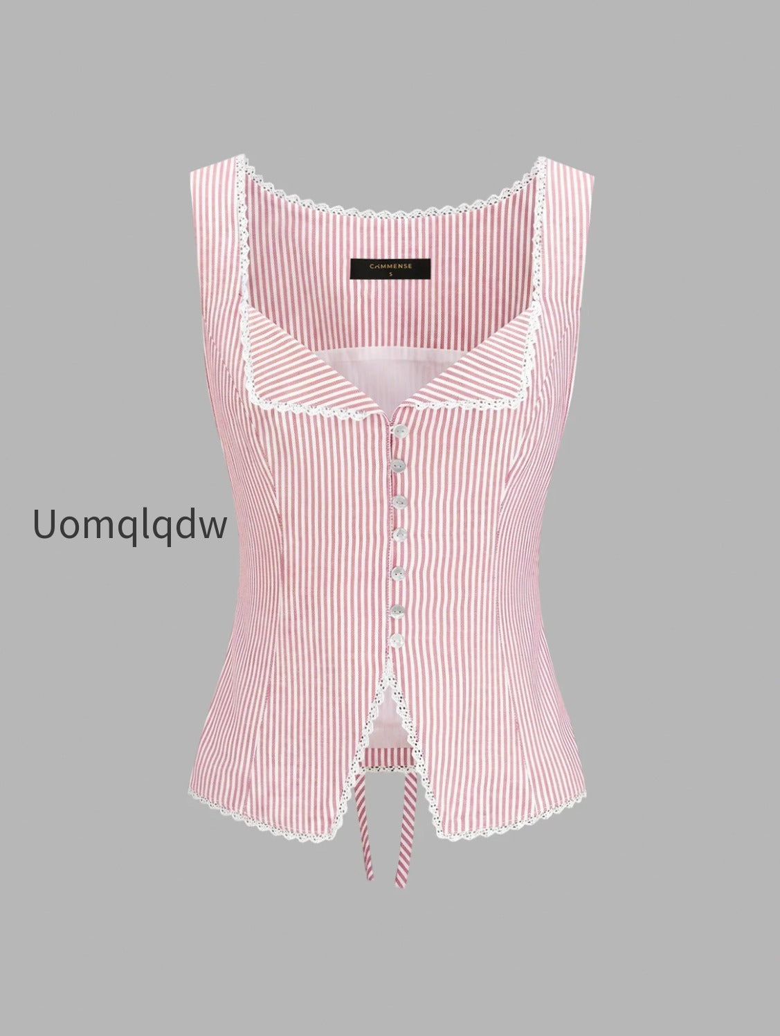 striped-lace-trim-button-front-tank-top