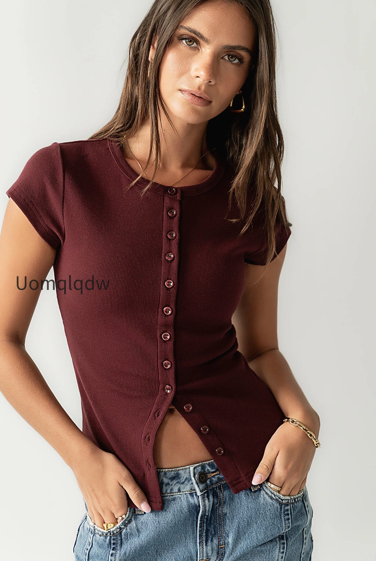 vestia-button-up-tee-in-burgundy