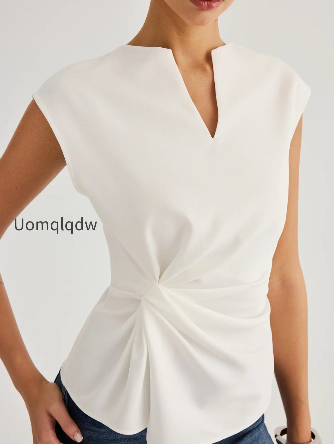 sleeveless-twisted-waist-blouse