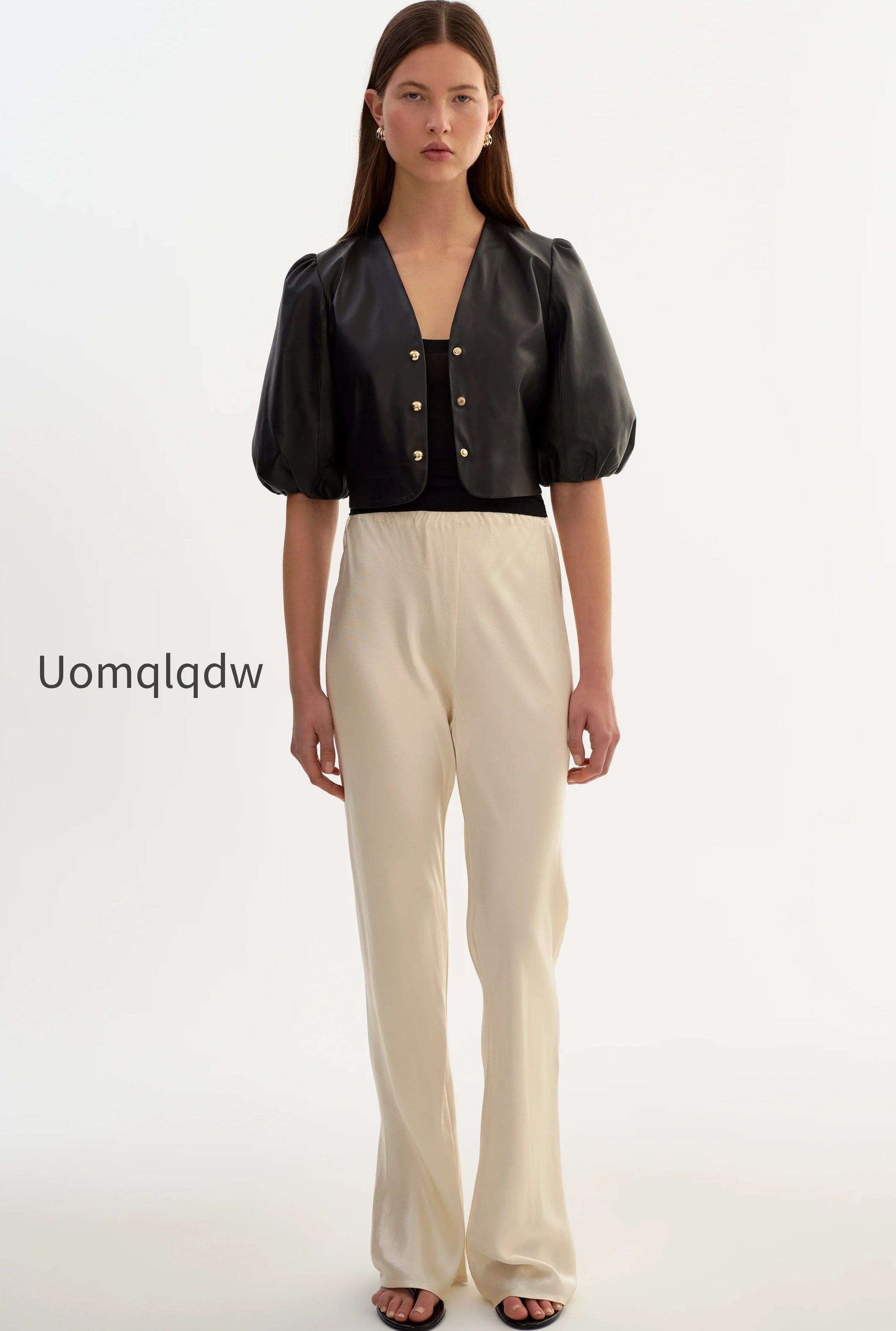 franka-balloon-sleeve-leather-blouse