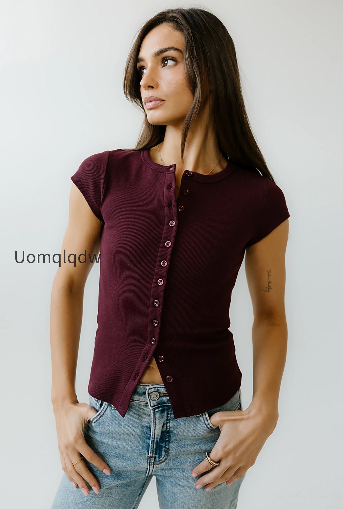 vestia-button-up-tee-in-burgundy