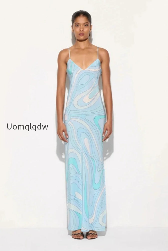 sexy-printed-satin-cami-slit-silk-dress