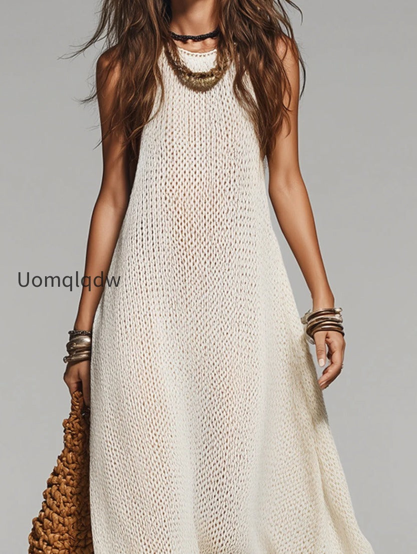boho-round-neck-sleeveless-knitted-maxi-dress