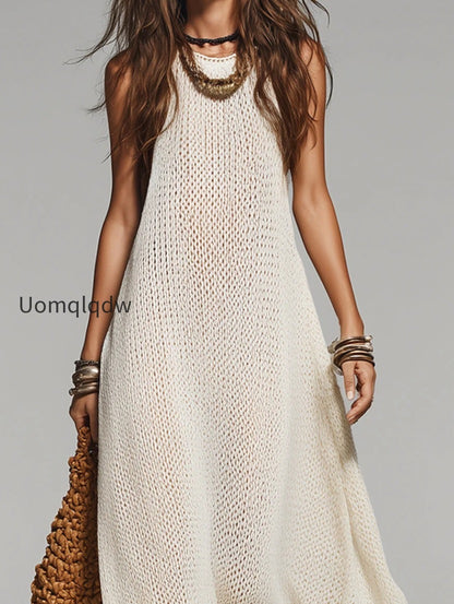 boho-round-neck-sleeveless-knitted-maxi-dress