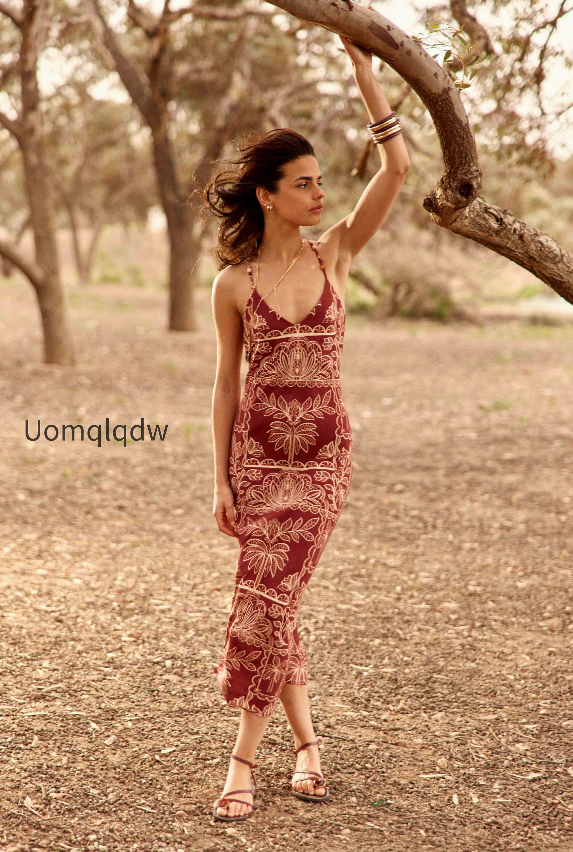 robe-midi-imprime-palmier-bordeaux-ribay