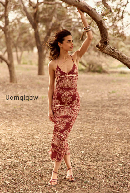 robe-midi-imprime-palmier-bordeaux-ribay